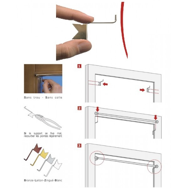 Tringles À Rideaux – Divers – Paire De Supports Pour serapportantà Tringle À Rideaux Pour Fenetre Pvc