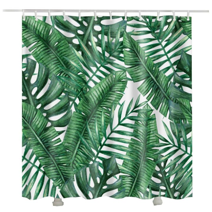 Tropical Fabric Shower Curtain Rideau De Douche Vert à Zara Rideau De Douche