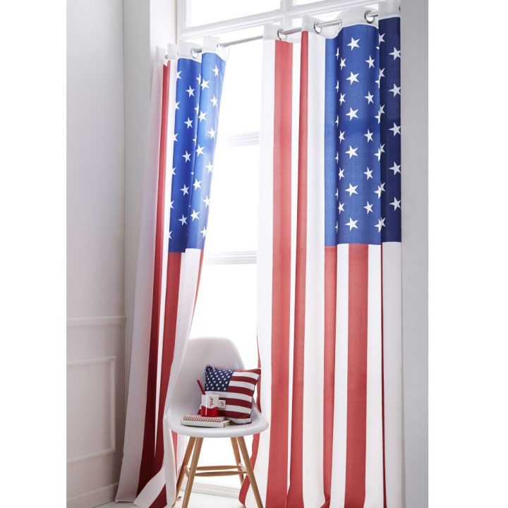 Usa Flag Eyelets Curtain serapportantà Rideau Usa