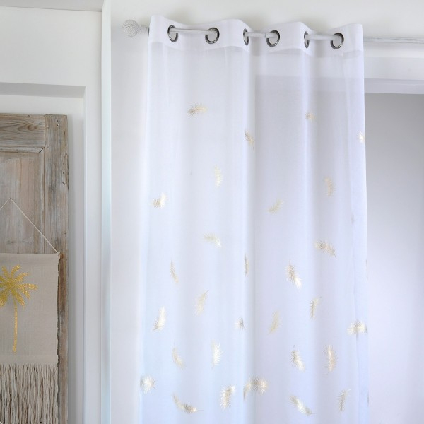 Voilage (135 X 260 Cm) Bohemian Gold Blanc Et Or – Rideau à Rideau Rose Et Blanc