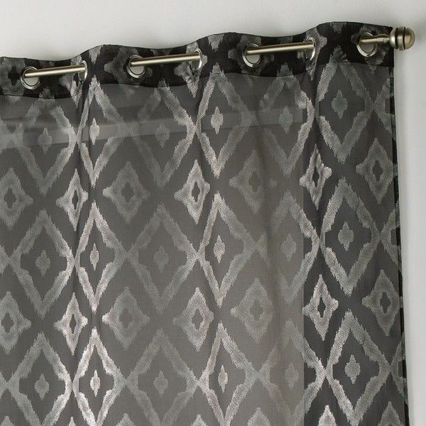 Voilage (140 X 240 Cm) Lenox Noir Et Argent – Rideau dedans Rideau Noir Et Argent