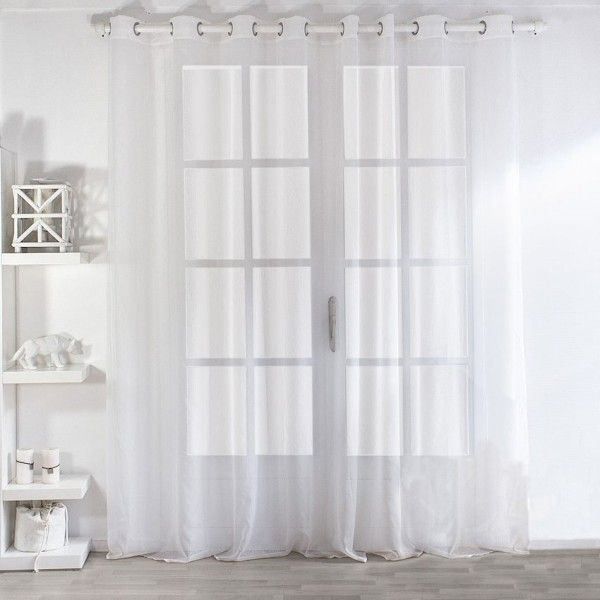 Voilage (300 X H 240 Cm) Dolly Blanc - Rideau / Voilage encequiconcerne Rideau Largeur 150 Cm