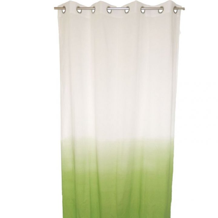 Voilage À Oeillets 140X250Cm Dégradé De Vert – Papeete pour Tringle A Rideau Fenetre Pvc