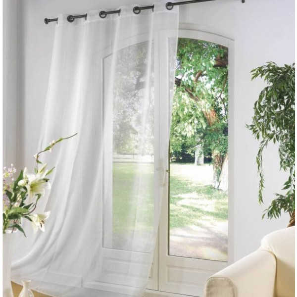 Voilage Blanc Pas Cher 135X240Cm, Double Rideau Blanc encequiconcerne Rideaux Velours Pas Cher