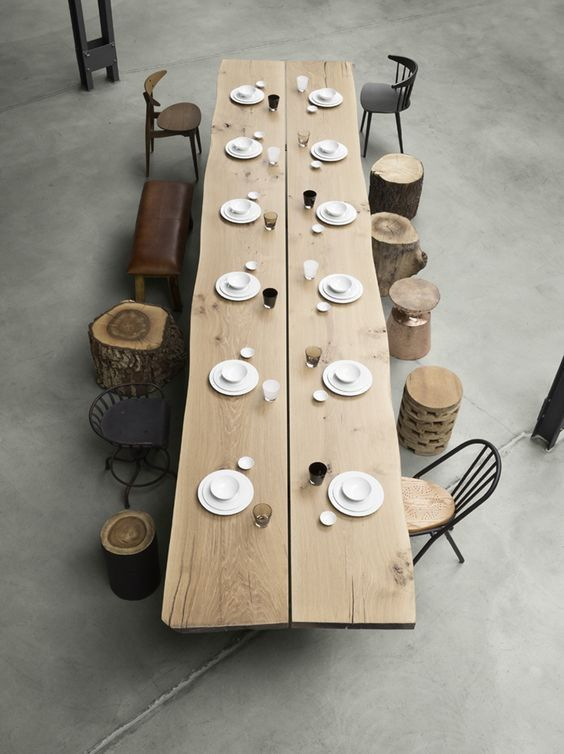 Wooden Table | Table Bois Brut, Salle À Manger Bois, Table encequiconcerne Table Salle A Manger Bois Brut