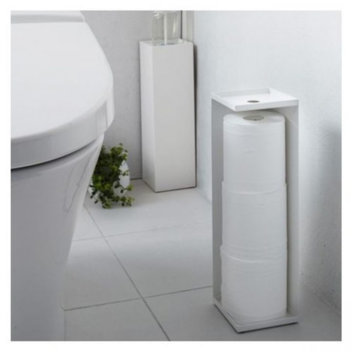 Yamazaki Distributeur Papier Toilette Tower Blanc avec Distributeur De Papier Toilette Original