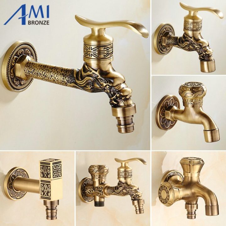 Antique Brass Dragon Carved Tap Faucet Garden Bibcock destiné Robinet Extérieur Décoratif Castorama