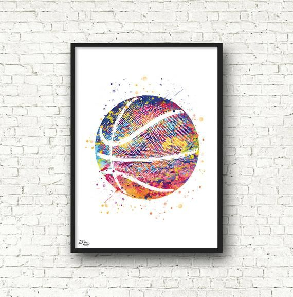 Ballon Basket Poster, Basketball Art, Sport Affiche, Idée encequiconcerne Meuble Rangement Papier Dessin Grand Format