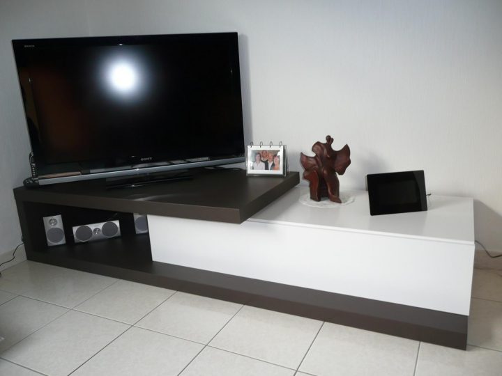 Bibliothèque En Mdf 38 Avec Longue Portée (176Cm) Entre 2 intérieur Meuble Tv Tasseau