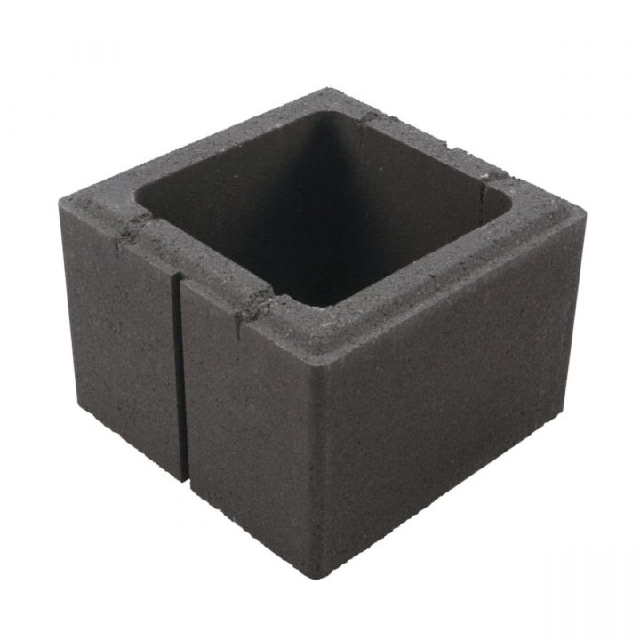 Bip – Bloc Pilier Béton Harmonie – Gris Anthracite – H. 20 tout Chapeau De Cheminée Béton 30X30