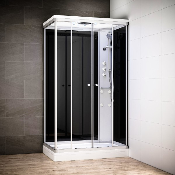 Cabine De Douche Rectangulaire 140X90 Integrale Silver intérieur Cabine De Douche Intégrale 80X120