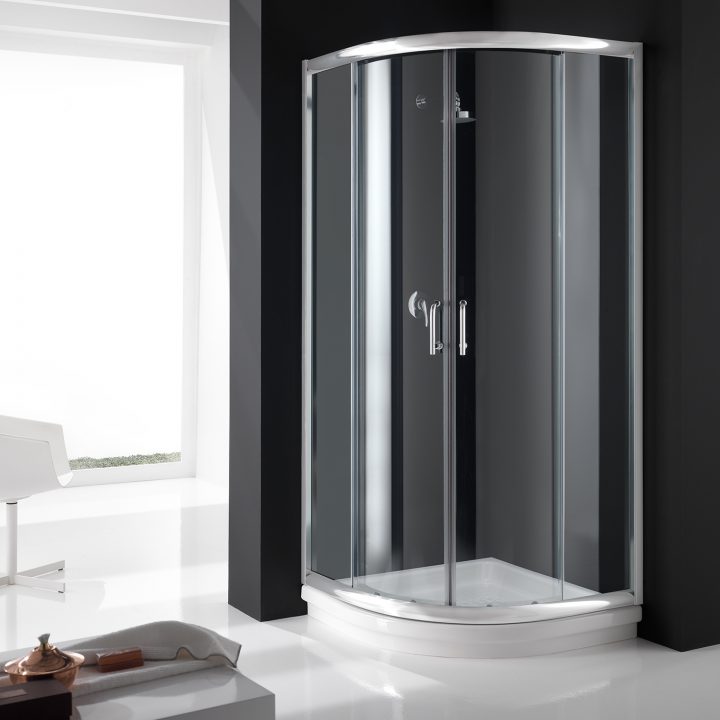 Cabine Paroi Douche Demi-Circulaire 90X90 H200 Cm Verre encequiconcerne Pièces Détachées Cabine De Douche Krone