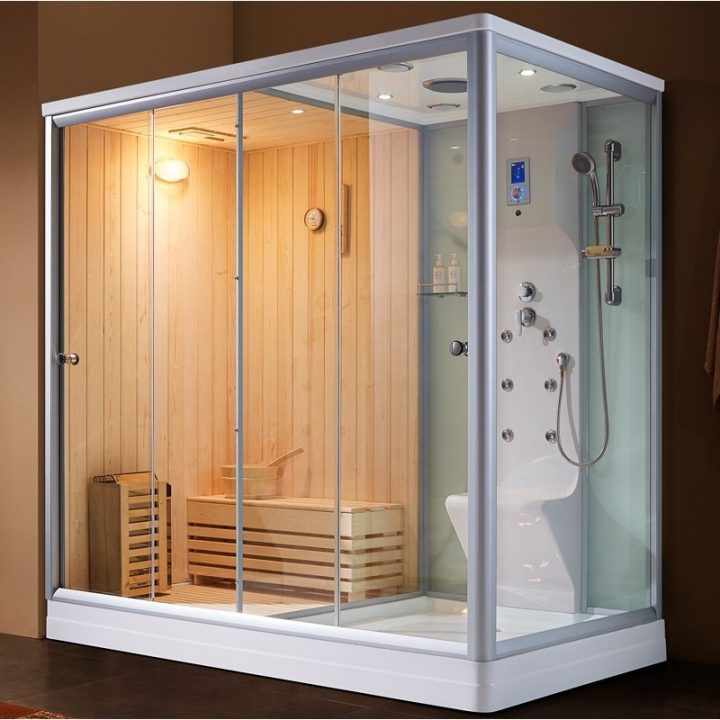 Combi Sauna Douche Hammam Boreal® Sh220G – Gauche destiné Douche Sauna