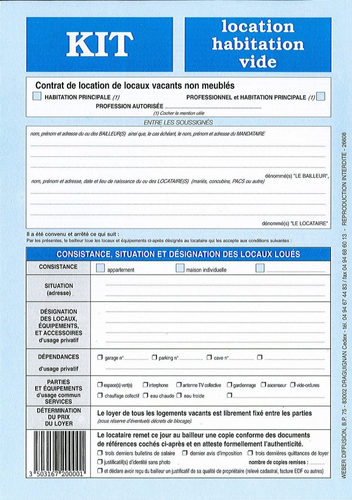 Contrat De Location Non Meublé Pdf – Qqsh pour Contrat De Location Locaux Meublés