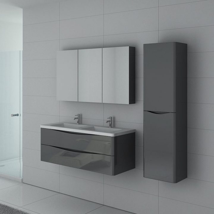 Ensemble De Salle De Bain Double Vasque Trevise Gris Taupe pour Meuble Salle De Bain Solde