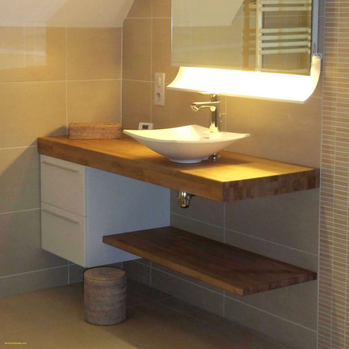 Fabriquer Meuble Salle De Bain Plan De Travail Lavabo tout Fabriquer Un Meuble Sous Vasque En Bois