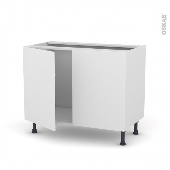 Meuble De Cuisine Sous Évier Ginko Blanc 2 Portes L100 X serapportantà Meuble Sous Évier 100 Cm Bricoman