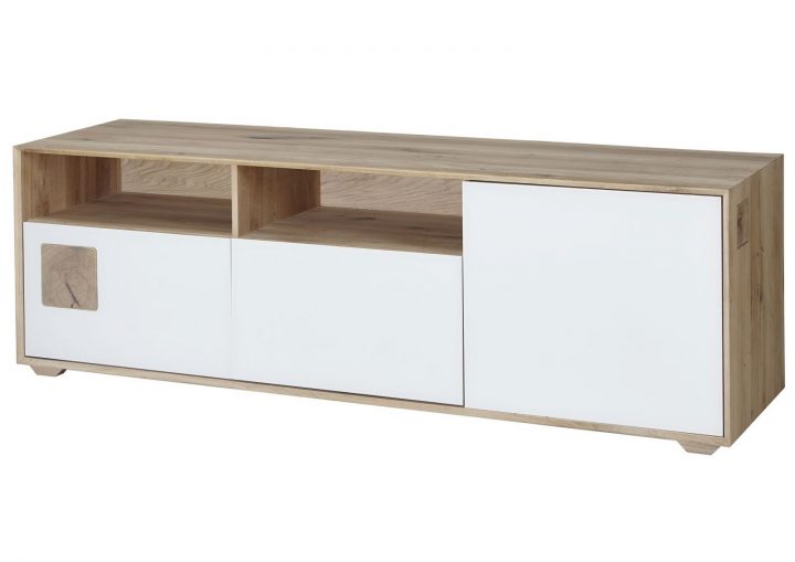 Meuble Tv 180X50X60Cm – Bois De Chêne Sauvage Huilé encequiconcerne Meuble Tv Bianko