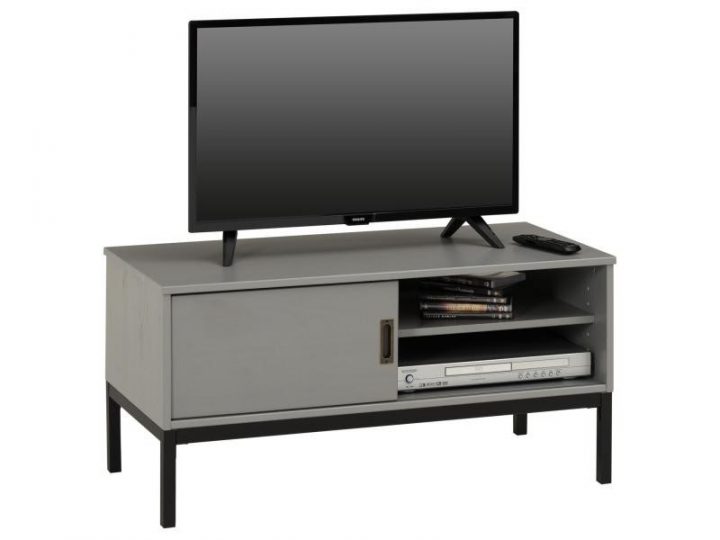 Meuble Tv Selma Banc Télé De 98 Cm Au Style Industriel pour Meuble Tv 110 Cm Industriel