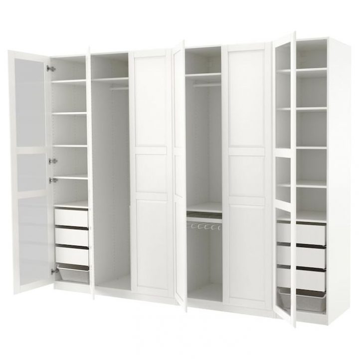 Pax Wardrobe – White Tyssedal, Tyssedal Glass 118 1/8X23 5 intérieur Pax 300X60X236