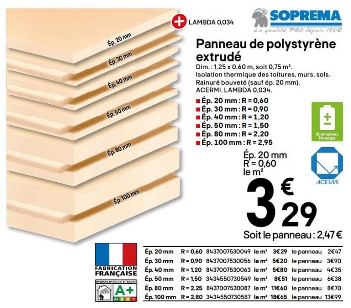 Promotion Brico Depot: Panneau De Polystyrène Extrudé tout Billes Polystyrène Brico Dépôt