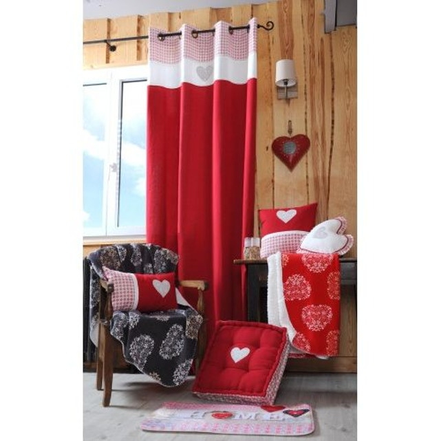 Rideau "Montagne Chic" Rouge Home Maison | La Redoute serapportantà Rideau Pour Chalet