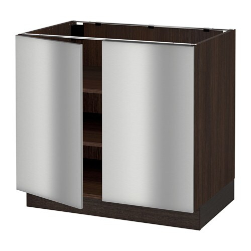 Sektion Armoire Inf Tabl/2Ptes – Effet Bois Brun, Grevsta destiné Ikea Cuisine Inox Grevsta