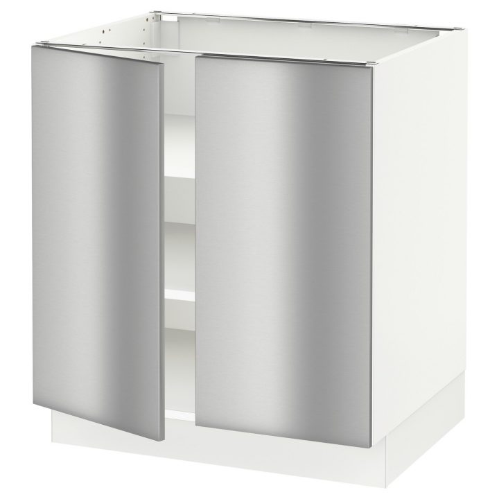 Sektion Armoire Inférieure Tablette/2Portes – Blanc encequiconcerne Ikea Cuisine Inox Grevsta