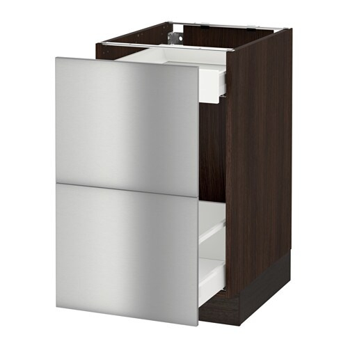 Sektion Armoire Inférieure Tri Déchets – Effet Bois Brun serapportantà Ikea Cuisine Inox Grevsta