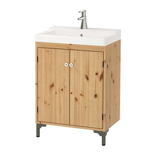 Silverån / Tälleviken Meuble Pour Lavabo, 2 Portes – Brun dedans Meuble Lavabo Bois Clair