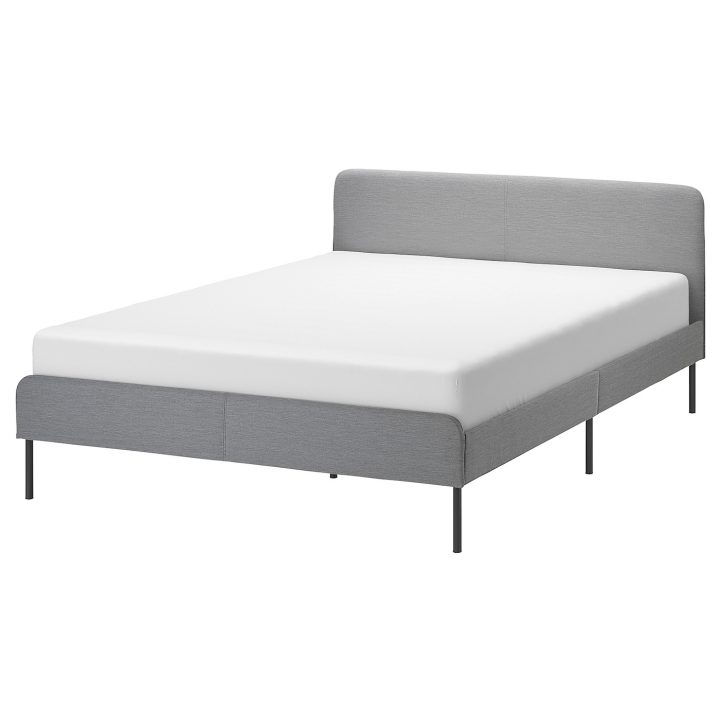 Slattum Cadre De Lit Matelassé – Knisa Gris Clair – Ikea pour Chemin De Lit Matelassé Ikea