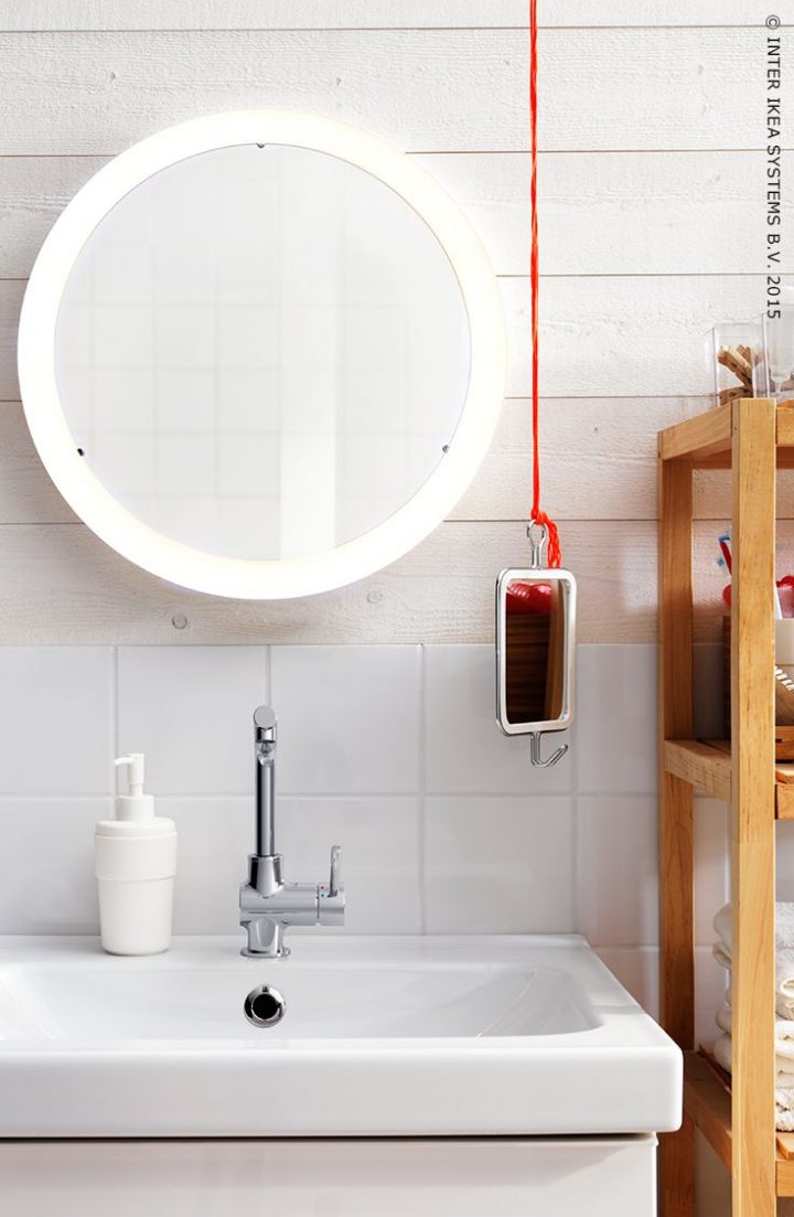 Storjorm Miroir Avec Éclairage Intégré – Blanc | Ikea serapportantà Storjorm Miroir Ikea
