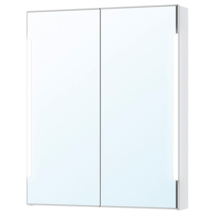 Storjorm Mirror Cab 2 Door/Built-In Lighting – White – Ikea tout Storjorm Miroir Ikea