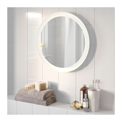 Storjorm - Mirror With Integrated Lighting, White | Ikea pour Storjorm Miroir Ikea