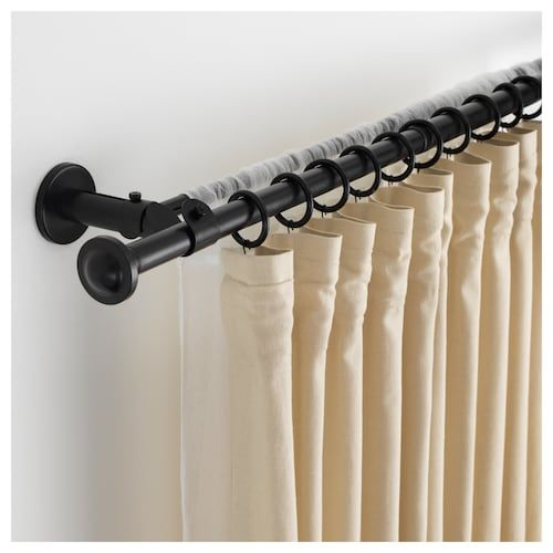 Storslagen Set Tringle À Rideaux Double – Noir | Tringle avec Double Rideaux Ikea