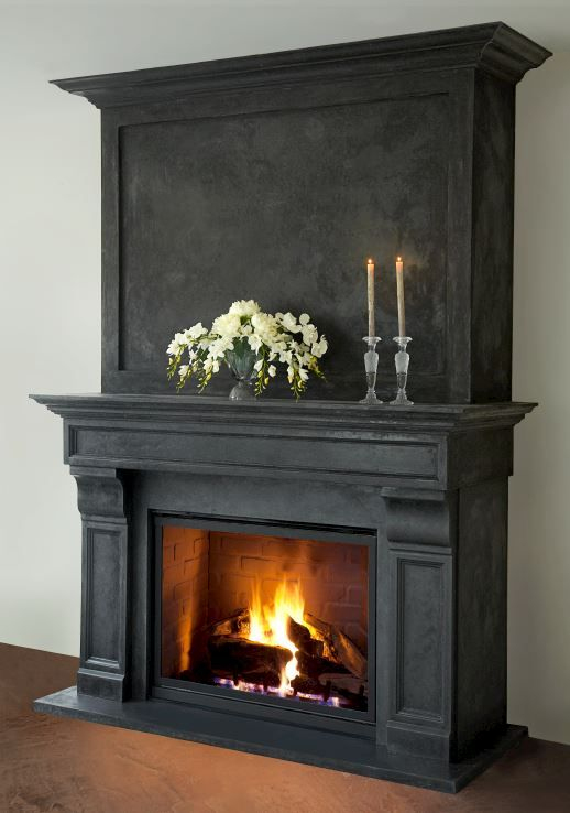 Cast Stone Fireplace Mantel And Overmantel | Habillage destiné Faux Feu De Cheminée