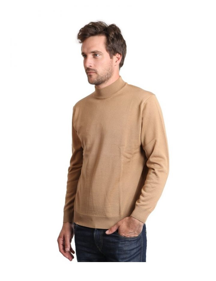 Élégant Pull Col Cheminée Pour Homme, 100% Laine Merinos dedans Pull Homme Col Cheminée