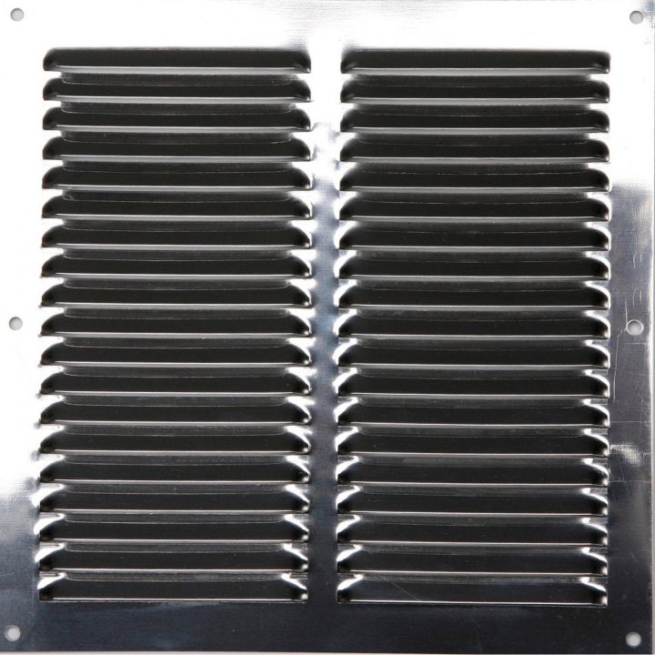 Grille D'Aération Acier Inoxydable Naturel, L.25 X L.25 Cm tout Grille Aération Cheminée Leroy Merlin