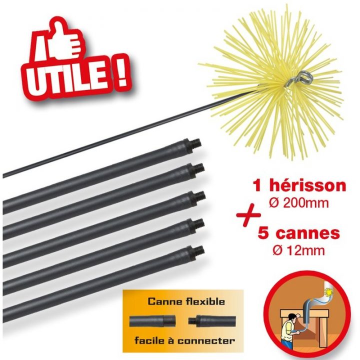 Kit De Ramonage Pour Cheminée, 5 Cannes 1M40 + Hérisson encequiconcerne Herisson Cheminée