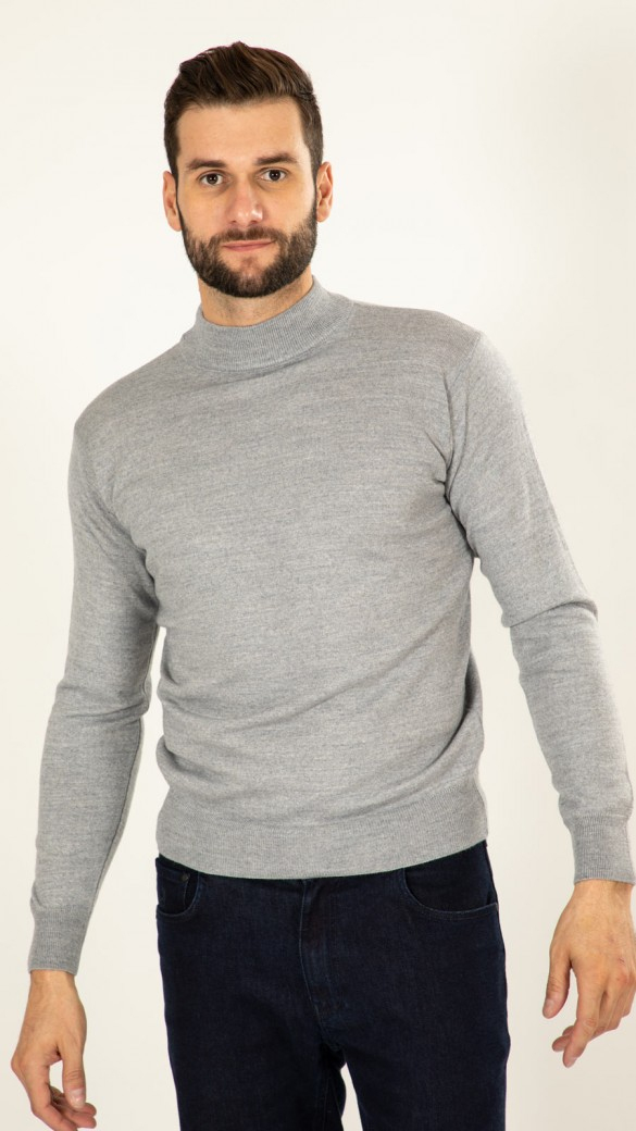 Pull Col Cheminée Gris Perle – Bayard Homme destiné Pull Col Cheminée Homme