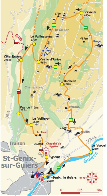 Randonnées • Mairie De Saint Genix Sur Guiersmairie De pour Carte Chemin Vtt