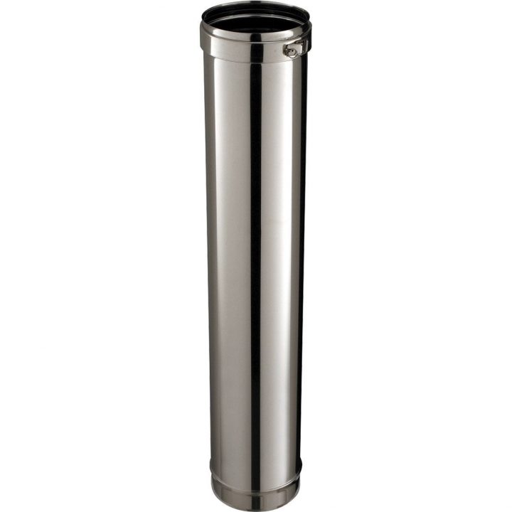 Rigide Simple Paroi Pour Tubage Poujoulat, D. 180 Mm 1 M avec Tube Inox Cheminée