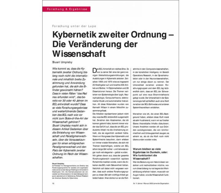 kybernetik 2 ordnung