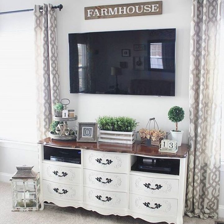 60 Beautiful Farmhouse Tv Stand Design Ideas And Decor (44 avec Meuble Tv Farmhouse