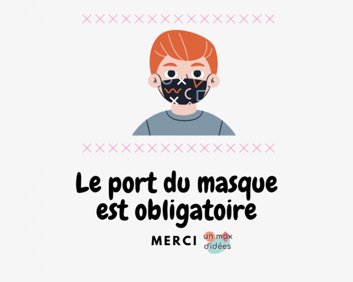 Affiche Gratuite & Signalétique Port Du Masque à Affiche Toilettes À Imprimer Gratuite