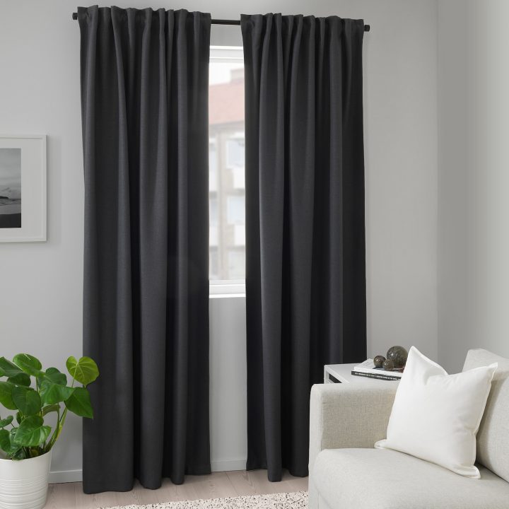 Annakajsa Rideaux, 2 Pièces – Gris 145X300 Cm serapportantà Ikea Rideaux