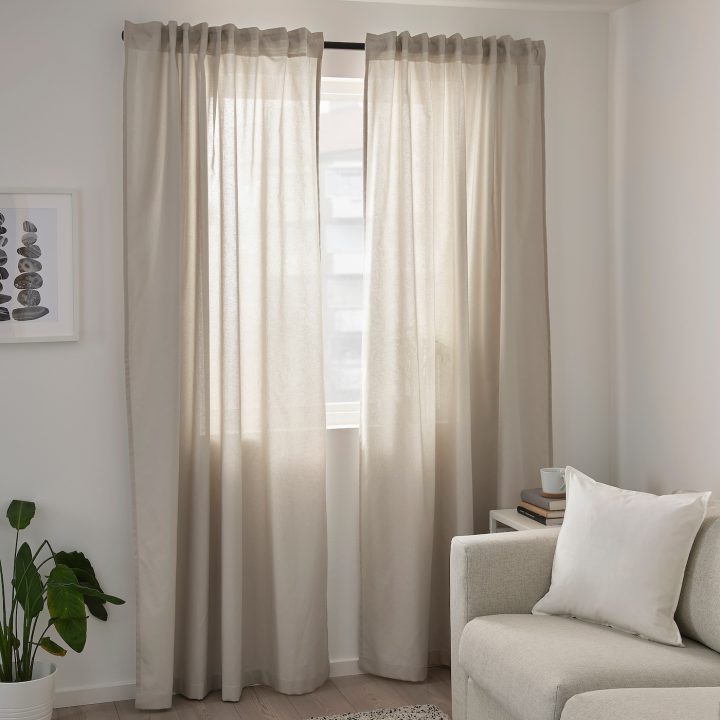 Annalouisa Rideaux, 2 Pièces – Beige 145X300 Cm pour Rideaux Lin Ikea