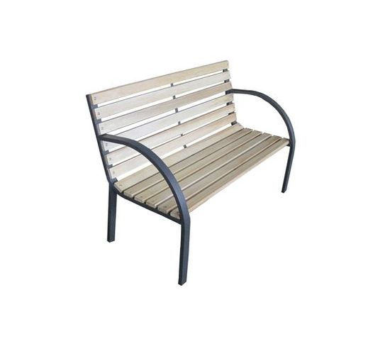 Banc De Jardin Nera – L. 122 X H. 80 Cm – Noir pour Lit Banquette Fer Forgé But