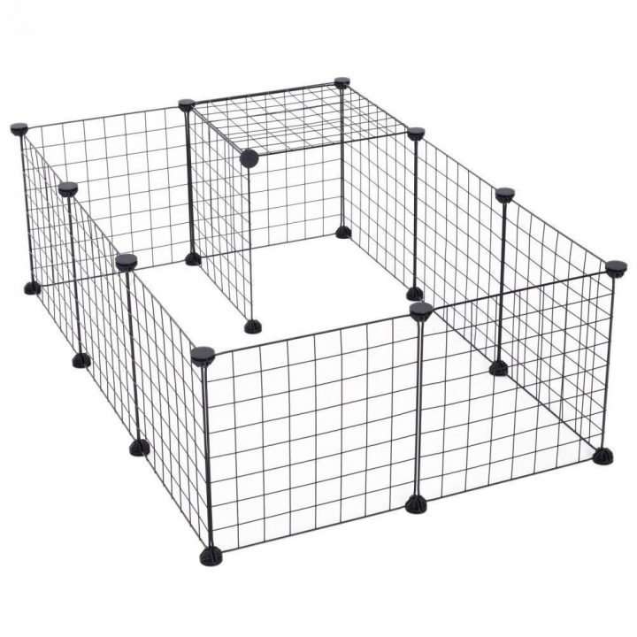 Cage Parc Pour Animaux Domestiques L 106 X L 73 X H 36 Cm intérieur Rideaux Modulables Gifi