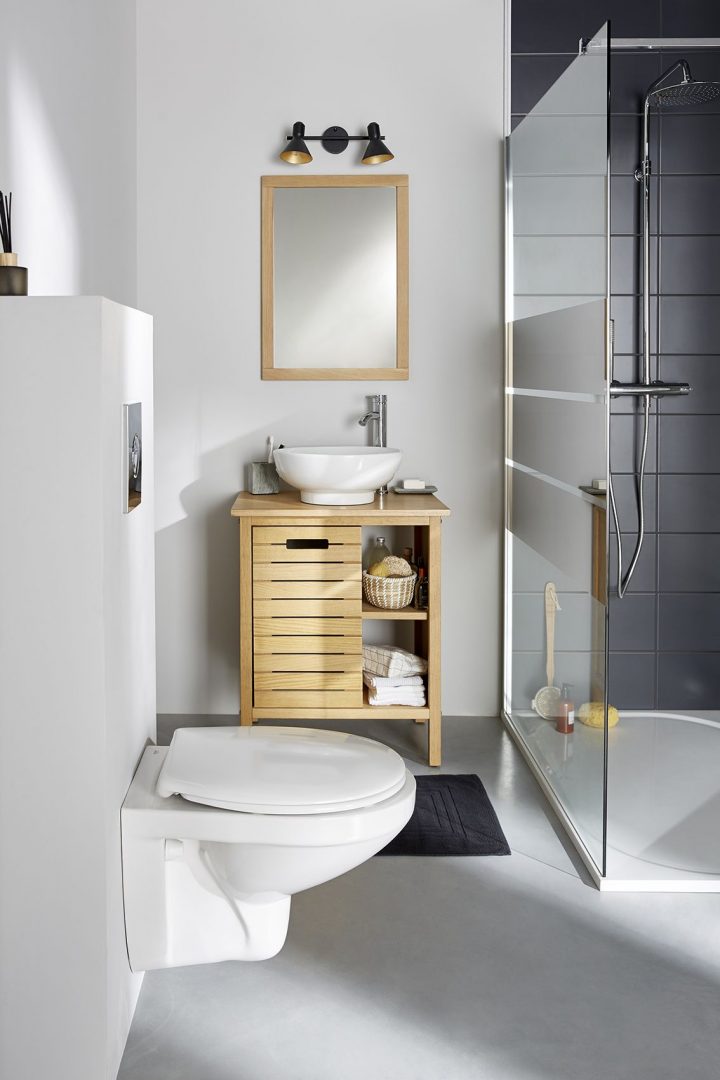 Castorama #Goodhome #Salledebains #Amenagement #Tendancedeco encequiconcerne Meuble Wc Suspendu Castorama